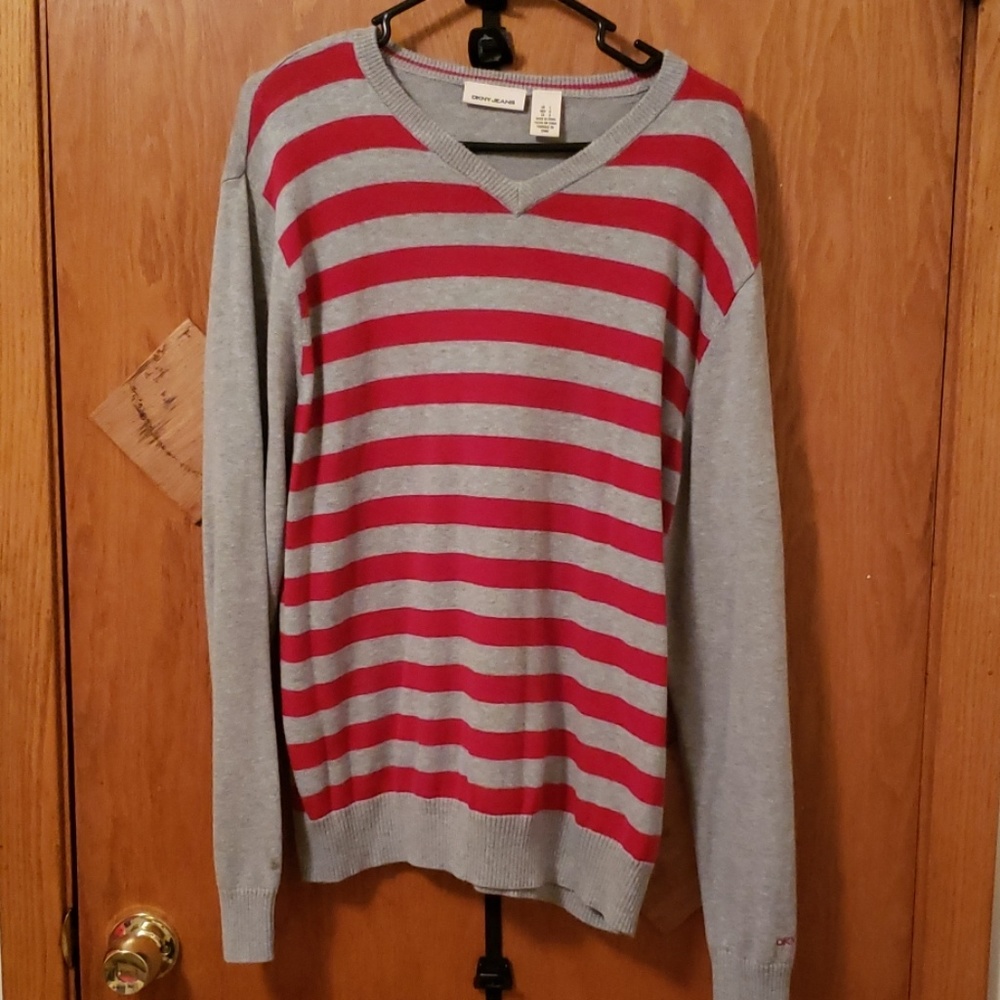 V-neck striped sweater